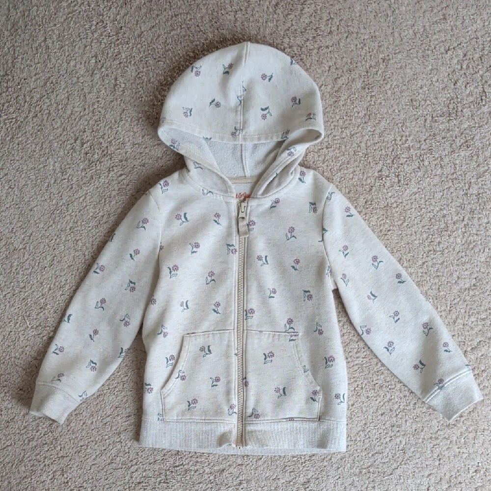 Cat & Jack Cream Hoodie with Fun Print